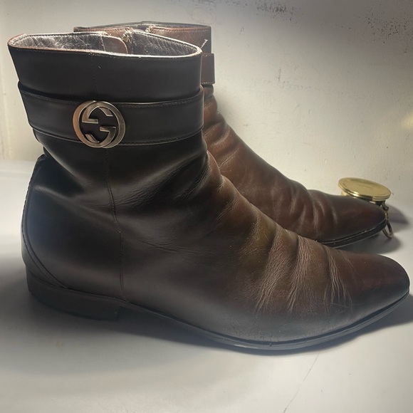 GUCCI Gg interlockiing zip ankle boot sz 43 .5 E made in italy - Picture 2 of 16